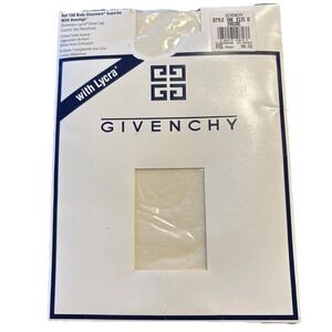 Givenchy Body Gleamers Control Top Size D Ivory Pantyhose Shimmery Sheer New
